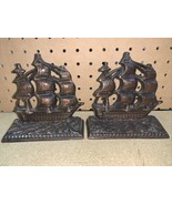 ANTIQUE CAST IRON OLD IRONSIDE USS CONSTITUTION Door Stop SHIP BOOKENDS - $724.64 MXN