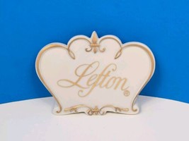 Lefton Dealer Sign Original Early 80s kw3779 Porcelain China Shelf Logo - £7.62 GBP