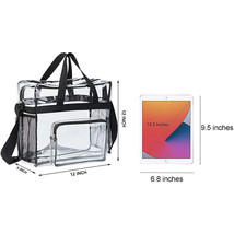 Clear Pvc Tote Pack Bag Women Transparent Handbag Zip Purse Stadium Secu... - £20.44 GBP