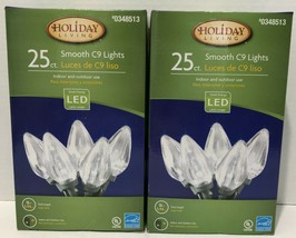 Holiday Living 25ct. LED Smooth C9 Lights 12Ft. Indoor/Outdoor 2Boxes - £21.98 GBP