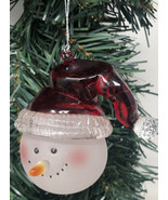 High Quality Glass Snowman In Santa Hat Ornament Our Front Porch Pittsfo... - £15.66 GBP