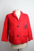 Vtg Guttman 42&quot; Chest Red Mohair Blazer Jacket Thistle Crest - $37.99
