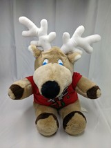 Moose Deer Plush 24 Inch Christmas Shirt Blue Eyes Korea Stuffed Animal Toy - $37.95