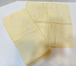 VTG 1950s Antique Cotton Embossed Floral Napkins Lot of 6 Creamy Yellow 13x13&quot; - £25.83 GBP