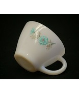 Old Vintage Anchor Hocking Fire King Coffee Cup w Blue Flowers MCM - £7.92 GBP