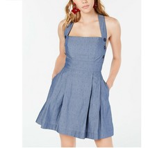 Teeze Me Junior Womens 3 Blue Chambray Pockets Button Side Fit Flare Dress NWT - £16.28 GBP