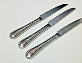 3 DORADO Dinner Knives Reed  &amp; Barton Hammered Stainless Flatware Silver... - $32.67