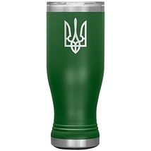 Tryzub - 20oz BOHO Insulated Tumbler Ukrainian Trident - Green - £25.17 GBP