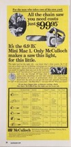 1973 Print Ad McCulloch Mini-Mac Light Weight Chain Saws Los Angeles,CA - $16.72
