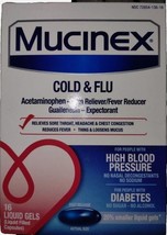 Mucinex Cold &amp; Flu High Blood Pressure Liquid Gels*09/2025* 16 ct - $12.59