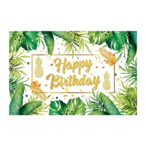 Palm Birthday Decorations Tropical Party Banner Decorations Hawaiian Luau Birthd - £14.09 GBP