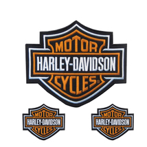 Harley Davidson Classic Orange Logo Sew-on 9&#39; X 7&#39; embroidery Patches Pack of 3 - £33.08 GBP