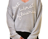 WILDFOX Damen Sweatshirt Best Worst Clemente Sanft Grau Größe XS WGYA3700E - $62.52