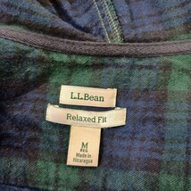 L.L. Bean Men's M Relaxed Fit Full Zip Hoodie Jacket Blue/Green Plaid Flannel image 3