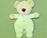 CARTERS TEDDY GREEN TAN BEAR Plush Velour PJs Tan Stuffed Animal 10&quot; TOY... - £19.73 GBP