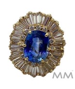 Blue Sapphire and Diamond Ring 18K Yellow Gold Size 7.00 - €24.971,57 EUR