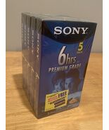 Sony T120VRH Premium Grade VHS Video Tapes 5 Pack Sealed New F1 - $257.07 MXN