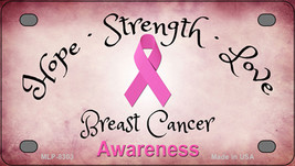 Breast Cancer Awareness Ribbon Novelty Mini Metal License Plate Tag - £11.68 GBP