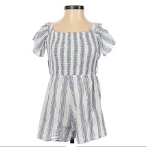 Saylor Womens Striped Romper with Pockets,Blue/White,Small - $44.55