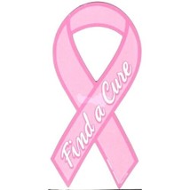 8&quot; breast cancer find a cure ribbon magnet made in usa - £15.17 GBP