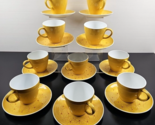 10 Corning Coordinates Yellow Cups Saucers Set Vintage Centura Floral Re... - $88.77
