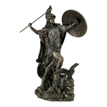 Athena Minerva Greek Roman Goddess Medusa Shield Statue Sculpture Bronze... - $101.63