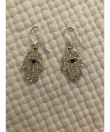 Hand Of Fatima Silver Plate Fishhook Earrings - €8,53 EUR