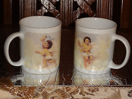 2 MUGS w/ANGELS all around, bottom has special saying - see description - £4.74 GBP