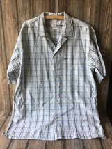 The North Face A5 Series Button Front Shirt Blue Plaid Short Sleeve Mens... - $18.41