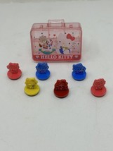 Vintage 6 Piece Hello Kitty Rubber Stamp Kit Sanrio 1976 1987 - £44.41 GBP