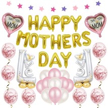 42 Pcs Happy Mother&#39;S Day Balloon Set Decoration For Mother&#39;S Day Party (Rose Go - £15.79 GBP