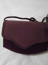 Vintage Brown Satin Evning Bag Ribbed Ottoman Flap W/ Braid Trim Rope Cord - £21.86 GBP