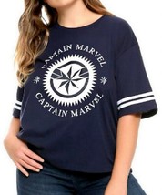 Mad Engine Marvel Captain Marvel Women Plus Size Navy Athletic Crop T-Sh... - £11.84 GBP