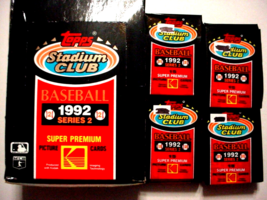 (18) Unopened 1992 Topps Stadium Club Baseball Series 2 packs w/box-15/pack - $20.00