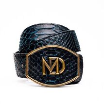Arkansas Genuine Snake Western Belt Black / Blue image 3