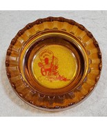 HAROLD&#39;S CLUB Or Bust! Reno Advert Round Ruffled Pedestal Amber Glass As... - $146.16 MXN