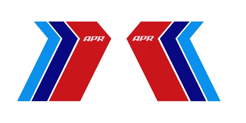 2pcs apr logo car body sticker for volkswagen vw r rline gti audi sline rs thumb200