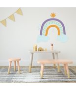 Sun and Colorful Rainbow Boho Wall Decal for Nursery Room - Boho Sticker... - £77.58 GBP