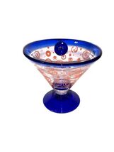 Kosta Boda Royal Caribbean 4.75” Blue And Orange Design Martini Cocktail... - $13.00