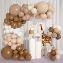 146Pcs Brown Balloons Garland Arch Kit, Diy 18&quot;12&quot;10&quot; Coffee Brown Blush Nude Ba - £20.35 GBP
