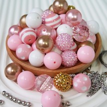 Large Bubblegum Beads Acrylic Big Spacers Plastic Assorted Lot Mix 20mm Bulk 50p - £21.41 GBP