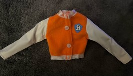 Barbie Doll Orange &amp; White Vintage Varsity Sports Jacket Rare HTF - £7.92 GBP