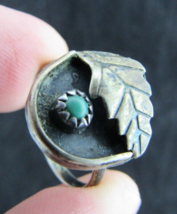 ANTIQUE NAVAJO ring Estate Sale! STERLING SILVER &amp; TURQUIOSE women 925 s... - £59.70 GBP