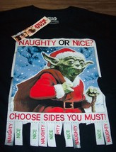 Funny Star Wars Yoda As Santa Christmas Naughty Or Nice T-Shirt Xl New w/ Tag - £15.78 GBP