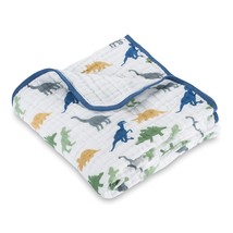 Dinosaur Muslin Quilts |100% Cotton Nursery &amp; Crib Blankets For Kids Boy And Gir - £43.95 GBP