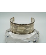Antique Sterling Silver M SHIPLEY Cuff Bracelet 2 1/8&quot; x 1 1/8&quot; - €169,07 EUR
