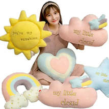 cute rainbow Cloud sun star Sky throw pillow Soft cushion plush toy baby kids be - £5.32 GBP+