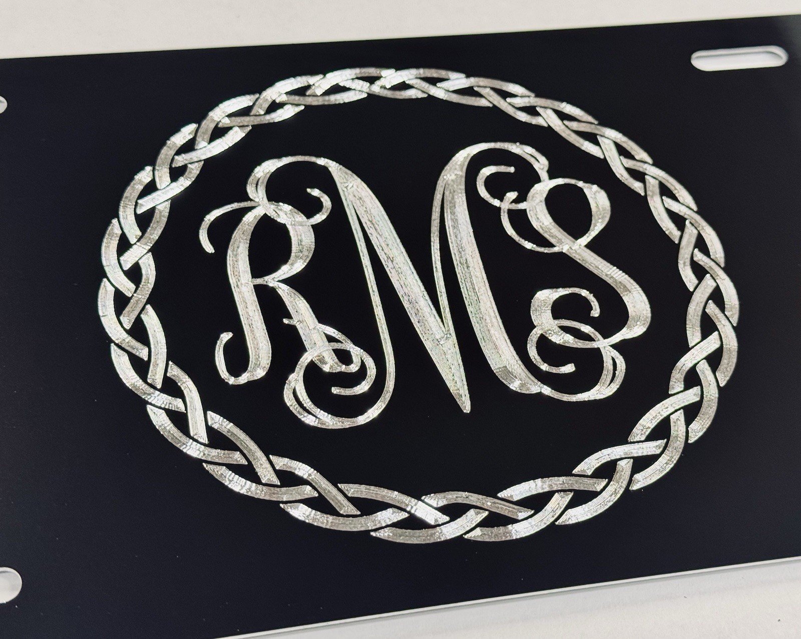Custom Personalized Celtic Frame Monogram Diamond Etched License Plate C... - $29.95