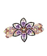 Fashion Rose Hair Accessories Bling Crystal Hair Decoration-Purple A1 - $17.59