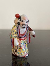 Chinese 3 1/4 Tall Porcelain Figurine Snuff Bottle - $74.25